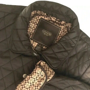 Coach Brown Diamond Quilted with Signature C Lining Jacket